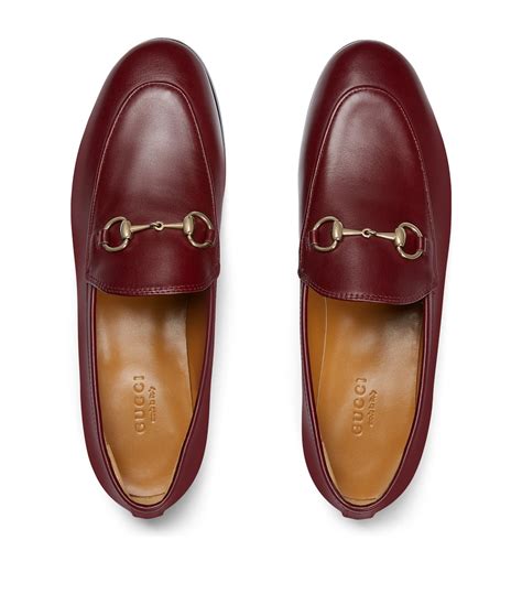 Womens Gucci 6207 bordeaux Leather Jordaan Loafers 